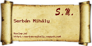 Serbán Mihály névjegykártya