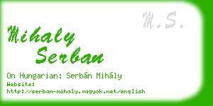 mihaly serban business card