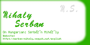 mihaly serban business card